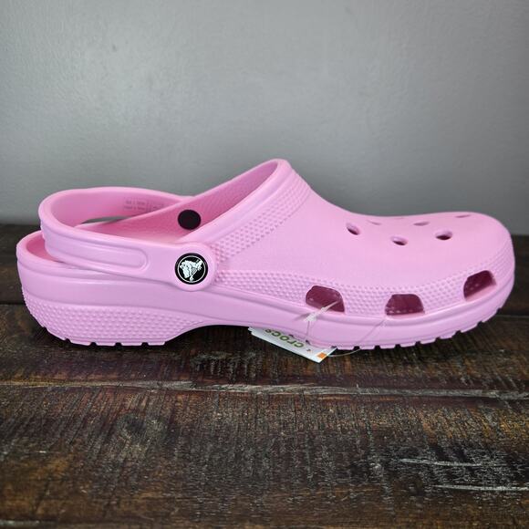 NEW Crocs Classic Slip On Clogs Mens Size 9 Sandals Water Friendly Tweed Pink - Picture 8 of 13